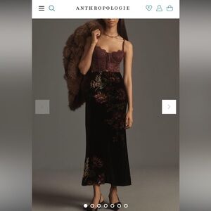 Anthropologie maxi velvet skirt